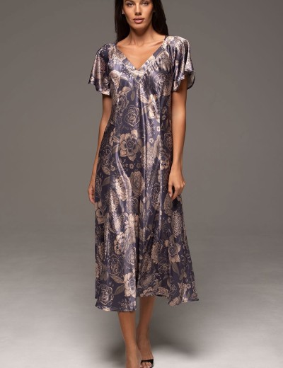 Длинная расклешенная сорочка Mia-Amore GIOCONDA 4688, Цвет: мультицвет, Размеры: 2XL, изображение 2