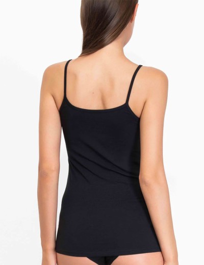 Хлопковая майка на тонких бретелях Sielei NATURAL COTTON 1430 nero, Цвет: nero (черный), Размеры: S, изображение 2