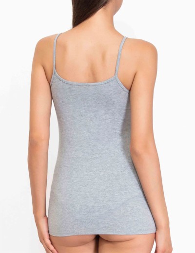 Хлопковая майка на тонких бретелях Sielei NATURAL COTTON 1430 grigio melange, Цвет: grigio melange, Размеры: S, изображение 2