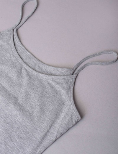 Хлопковая майка на тонких бретелях Sielei NATURAL COTTON 1430 grigio melange, Цвет: grigio melange, Размеры: S, изображение 6