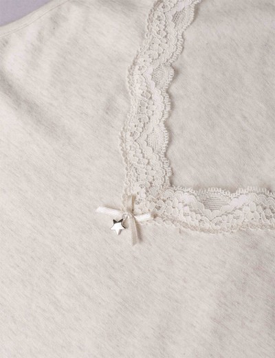 Хлопковая майка широкие бретели Sielei NATURAL COTTON 1436 ecru melange, Цвет: ecru melange, Размеры: XS, изображение 2