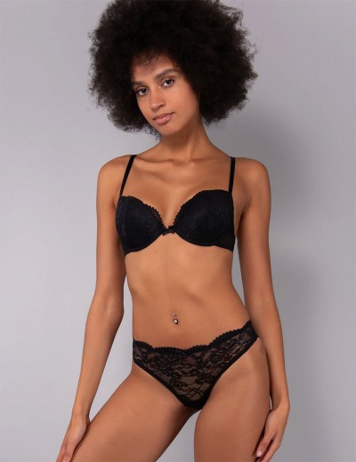 Комплект Sielei пуш-ап+бразилиана DELICE 78547B nero, Цвет: nero (черный), Размеры: 75B, изображение 7