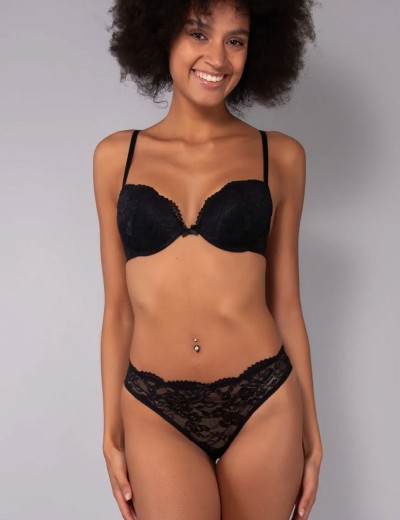 Комплект Sielei пуш-ап+бразилиана DELICE 78547B nero, Цвет: nero (черный), Размеры: 75B, изображение 6