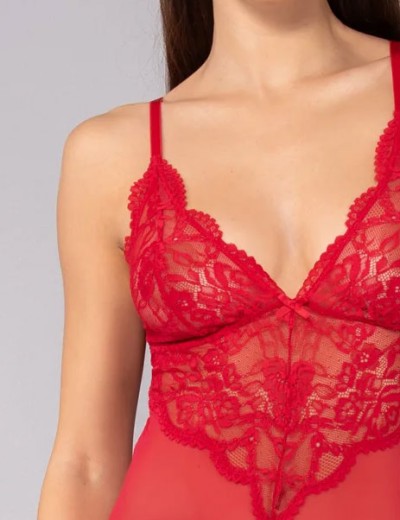 Прозрачное боди с кружевом Sielei DELICE 7859B rosso, Цвет: rosso (красный), Размеры: 75B, изображение 5