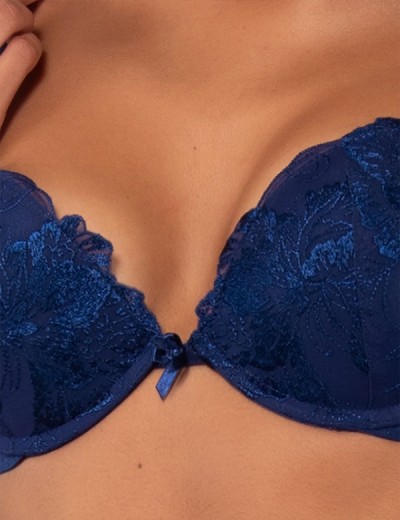 Комплект Sielei PRECIOUS пуш-ап+бразилиана 78347B blu, Цвет: blu (синий), Размеры: 75B, изображение 4