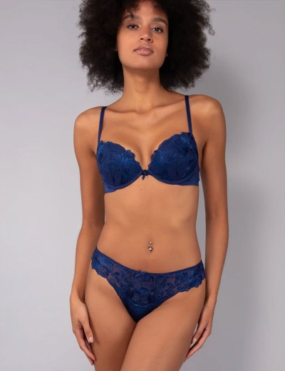 Комплект Sielei PRECIOUS пуш-ап+бразилиана 78347B blu, Цвет: blu (синий), Размеры: 75B, изображение 7