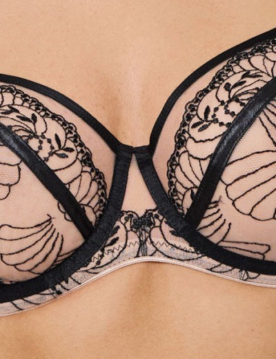 Бюстгальтер с подкроем Subtille FREYA soft side support, Цвет: черный+бежевый, Размеры: 100C, изображение 3