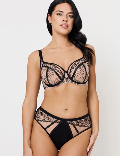 Бюстгальтер с подкроем Subtille FREYA soft side support, Цвет: черный+бежевый, Размеры: 100C, изображение 5