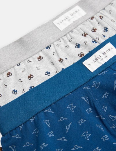 Трусы боксеры Ysabel Mora 20422 (2 шт) темно-синий + серый, Цвет: темно-синий + серый, Размеры: M, изображение 5