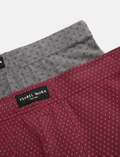 Трусы боксеры Ysabel Mora 20425 (2 шт) серый + бордо, Цвет: серый + бордо, Размеры: M, изображение 5