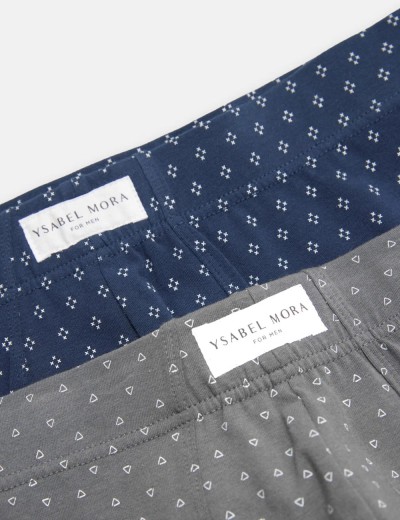 Трусы боксеры Ysabel Mora 20428 (2 шт) синий + серый, Цвет: синий + серый, Размеры: M, изображение 5