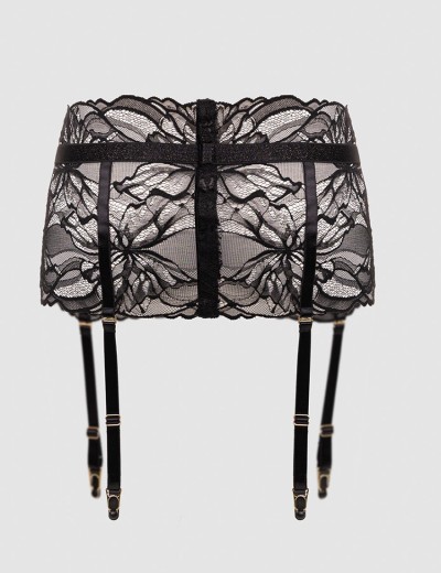 Высокий кружевной пояс Alles THE ICON garter belt черный, Цвет: черный, Размеры: XL, изображение 10