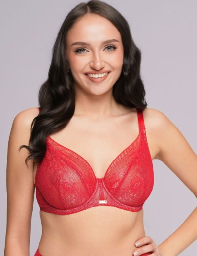 Мягкий кружевной бюстгальтер Ava 2252 M red, Цвет: красный, Размеры: 70E, изображение 3