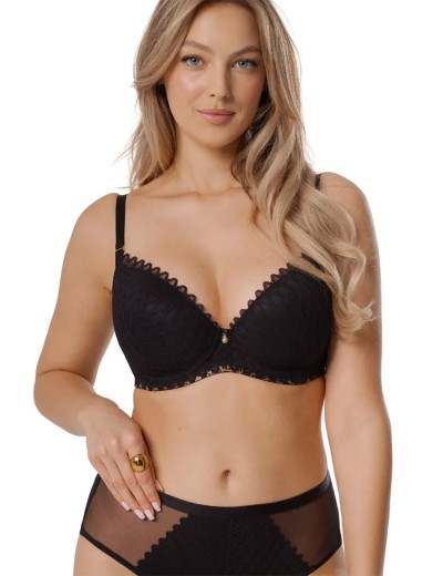 Бюстгальтер пуш-ап Mefemi TRISTANE P-UP черный, Цвет: черный, Размеры: 65E, изображение 4