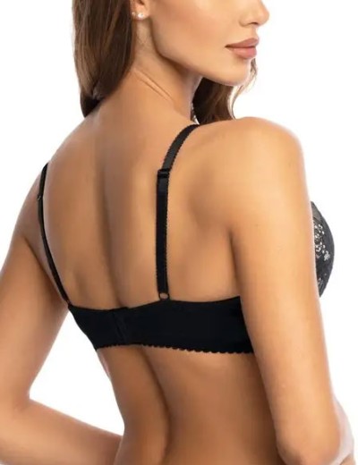 Бюстгальтер балконет Orhideja 587-437 черный/пион, Цвет: черный/пион, Размеры: 90B, изображение 2