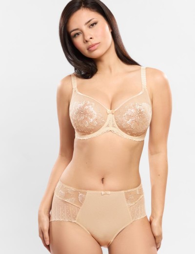 Мягкий бюстгальтер с вышивкой Empreinte 07225 AMOUR NACRE перламутр, Цвет: перламутр, Размеры: 65F, изображение 2