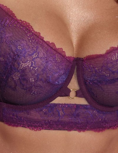 Кружевной бюстгальтер с подкроем Kinga MARIE 1238-SC ametyst, Цвет: сливовый, Размеры: 70B, изображение 4