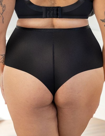 Высокие стринги Kris Line QUEEN stringshorts high waist, Цвет: черный, Размеры: M, изображение 2