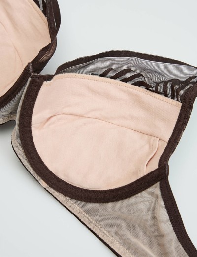 Бюстгальтер с пуш-ап вкладышами Esotiq 43521 NACRE шоколадный, Цвет: шоколадный, Размеры: 65E, изображение 7