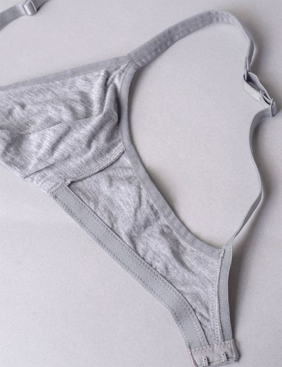 Хлопковый бюстгальтер без каркасов Sielei NATURAL COTTON 1450 grigio melange, Цвет: grigio melange, Размеры: 90B, изображение 9