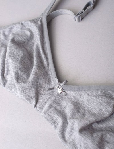 Хлопковый бюстгальтер без каркасов Sielei NATURAL COTTON 1450 grigio melange, Цвет: grigio melange, Размеры: 90B, изображение 8