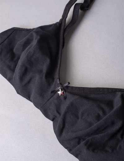 Хлопковый бюстгальтер без каркасов Sielei NATURAL COTTON 1450 nero, Цвет: nero (черный), Размеры: 90B, изображение 6