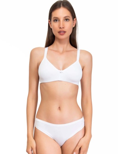 Хлопковый бюстгальтер без каркасов Sielei NATURAL COTTON 1450 bianco, Цвет: bianco (белый), Размеры: 90B, изображение 4