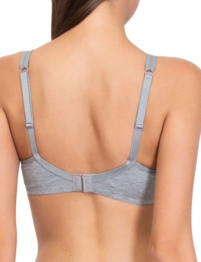 Хлопковый бюстгальтер без косточек Sielei NATURAL COTTON 1452 nero grigio melange, Цвет: grigio melange, Размеры: 75B, изображение 2