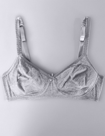 Хлопковый бюстгальтер без косточек Sielei NATURAL COTTON 1452 nero grigio melange, Цвет: grigio melange, Размеры: 75B, изображение 6