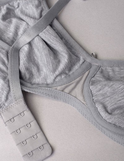 Хлопковый бюстгальтер без косточек Sielei NATURAL COTTON 1452 nero grigio melange, Цвет: grigio melange, Размеры: 75B, изображение 8