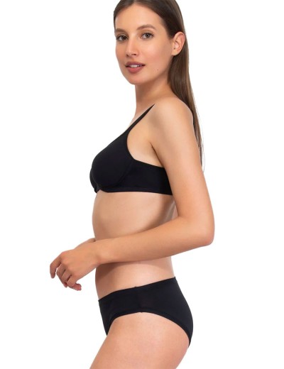 Хлопковый бюстгальтер без косточек Sielei NATURAL COTTON 1452 nero nero, Цвет: nero (черный), Размеры: 80B, изображение 5