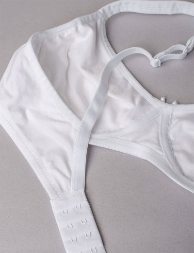 Хлопковый бюстгальтер без косточек Sielei NATURAL COTTON 1452 nero bianco, Цвет: bianco (белый), Размеры: 85C, изображение 9