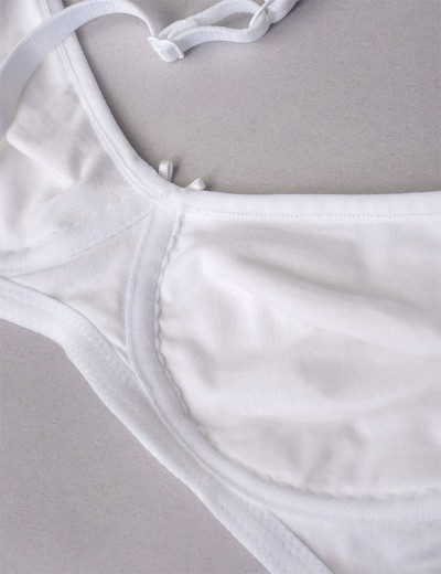 Хлопковый бюстгальтер без косточек Sielei NATURAL COTTON 1452 nero bianco, Цвет: bianco (белый), Размеры: 85C, изображение 10