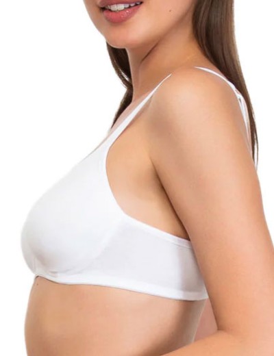 Хлопковый бюстгальтер без косточек Sielei NATURAL COTTON 1452 nero bianco, Цвет: bianco (белый), Размеры: 85C, изображение 4