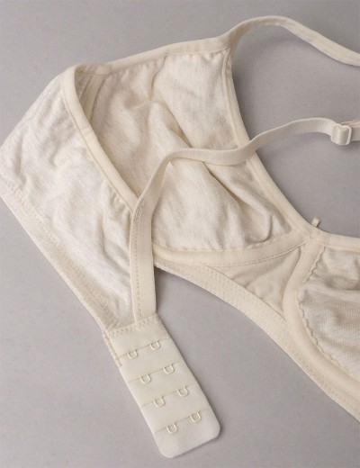 Хлопковый бюстгальтер без косточек Sielei NATURAL COTTON 1452 nero ecru melange, Цвет: ecru melange, Размеры: 80C, изображение 7