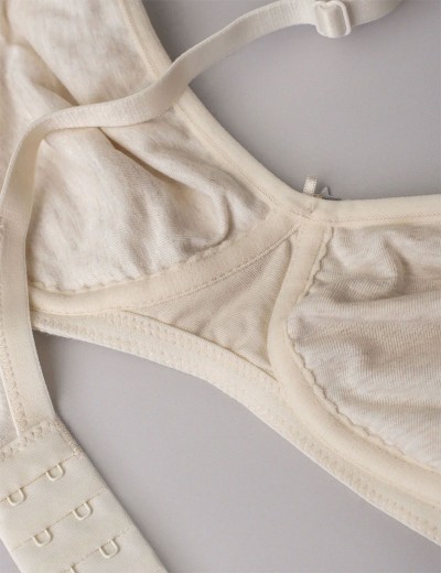 Хлопковый бюстгальтер без косточек Sielei NATURAL COTTON 1452 nero ecru melange, Цвет: ecru melange, Размеры: 80C, изображение 8