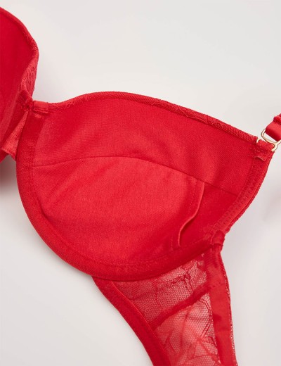 Бюстгальтер с пуш-ап вкладышами Esotiq CEST 43986 красный, Цвет: красный, Размеры: 70D, изображение 11