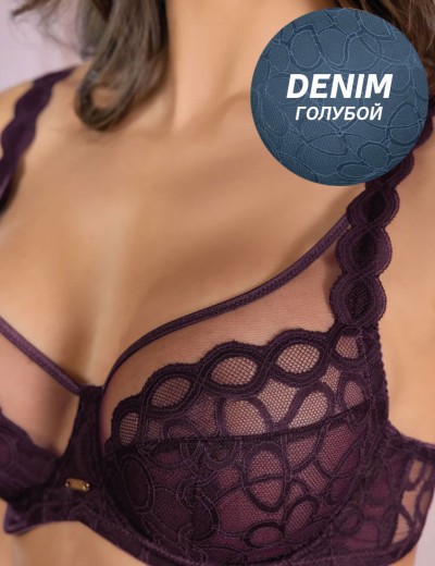 Комплект Leilieve ATTRACTION мягкая+бразилиана M8757 denim, Цвет: denim (голубой), Размеры: 90C, изображение 2
