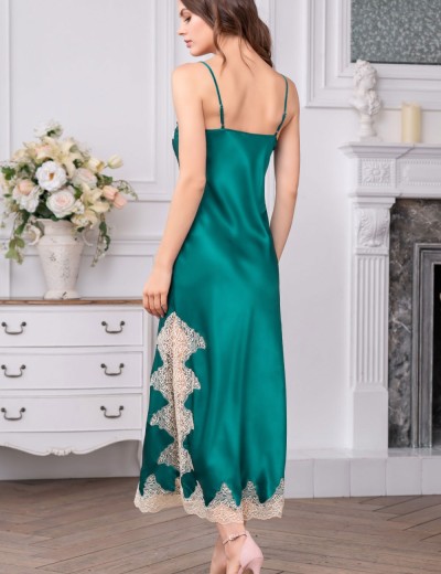 Длинная сорочка с кружевом Mia-Amore MARILIN DELUXE 3448 изумрудный, Цвет: изумрудный, Размеры: L, изображение 2