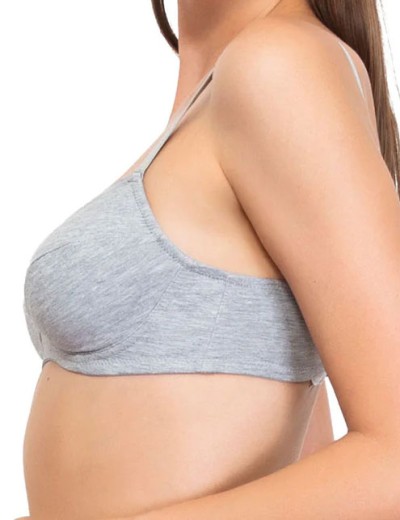 Бюстгальтер мягкий хлопковый без косточек Sielei NATURAL COTTON 1440 grigio melange, Цвет: grigio melange, Размеры: 75C, изображение 3