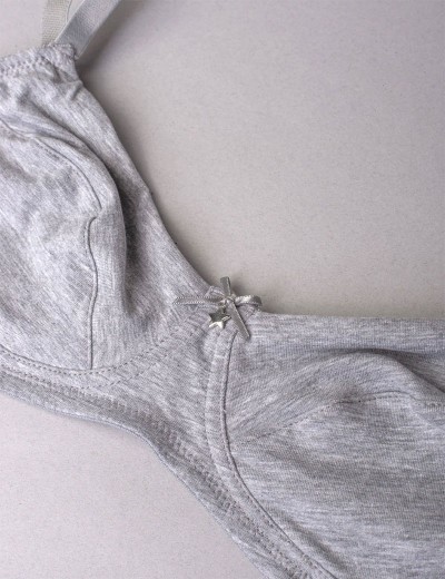 Бюстгальтер мягкий хлопковый без косточек Sielei NATURAL COTTON 1440 grigio melange, Цвет: grigio melange, Размеры: 75C, изображение 5