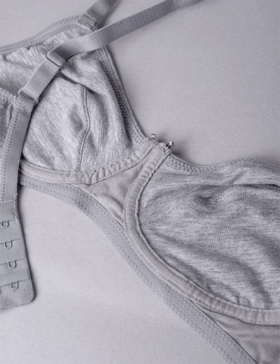 Бюстгальтер мягкий хлопковый без косточек Sielei NATURAL COTTON 1440 grigio melange, Цвет: grigio melange, Размеры: 75C, изображение 6