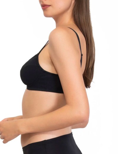 Бюстгальтер мягкий хлопковый без косточек Sielei NATURAL COTTON 1440 nero, Цвет: nero (черный), Размеры: 80C, изображение 3