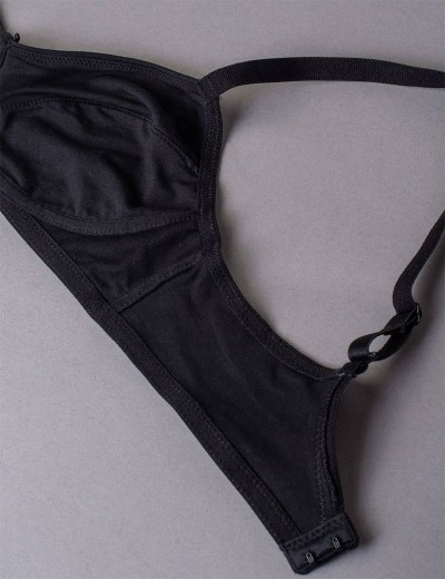 Бюстгальтер мягкий хлопковый без косточек Sielei NATURAL COTTON 1440 nero, Цвет: nero (черный), Размеры: 80C, изображение 10