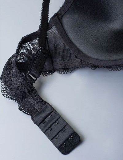 Кружевной бюстгальтер пуш-ап без каркасов Sielei WONDER LACE 2446 nero, Цвет: nero (черный), Размеры: 75B, изображение 7