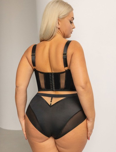 Удлиненный бюстгальтер Kris Line SIMPLE bralette longline, Цвет: черный, Размеры: 80G, изображение 5