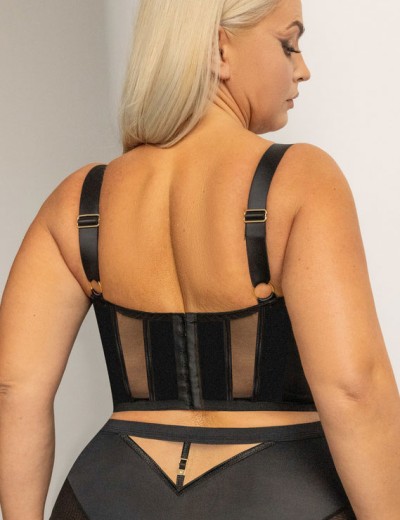 Удлиненный бюстгальтер Kris Line SIMPLE bralette longline, Цвет: черный, Размеры: 80G, изображение 2