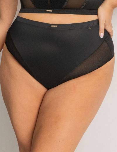 Трусы высокие стринги Kris Line SIMPLE stringi high waist, Цвет: черный, Размеры: 2XL, изображение 2