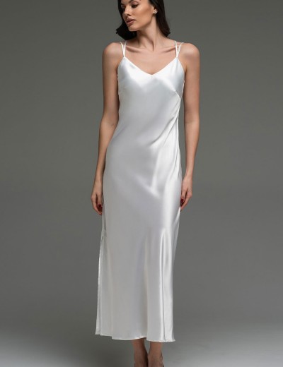 Длинная шёлковая сорочка Mia-Amore LILIROSE 4594 белый, Цвет: белый, Размеры: 2XL, изображение 3