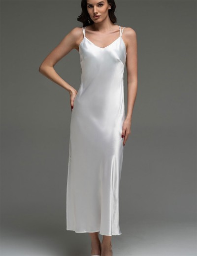 Длинная шёлковая сорочка Mia-Amore LILIROSE 4594 белый, Цвет: белый, Размеры: 2XL, изображение 4